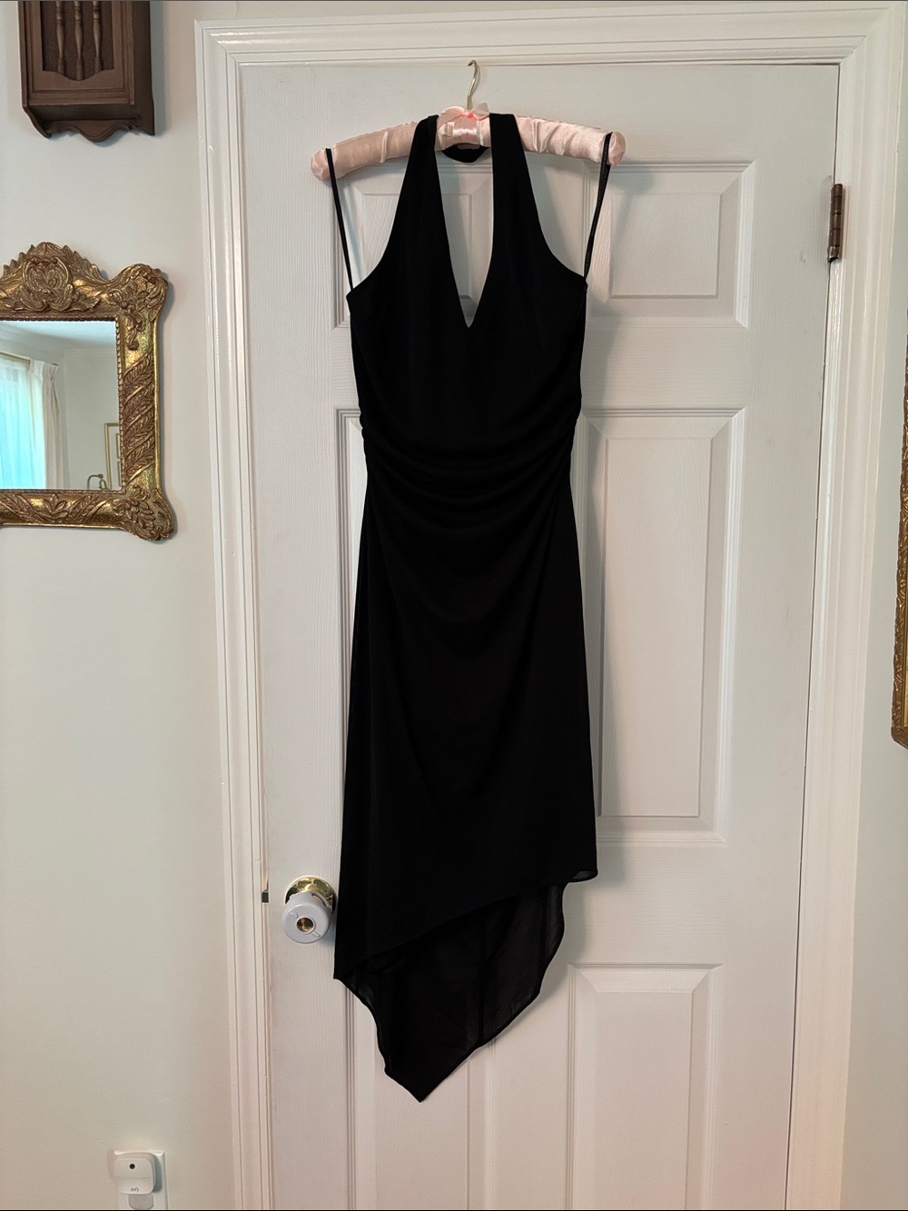 Black Asymmetrical Halter Dress